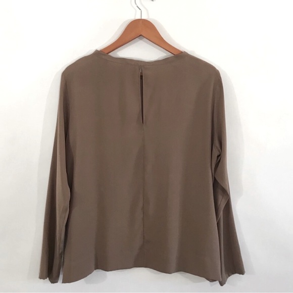 SIBEL SARAL Silk Brown Long Sleeve Relaxed Fit Top - Picture 6 of 8